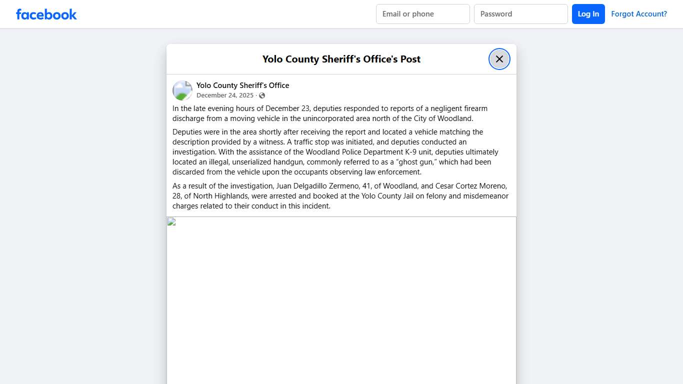 In the late evening hours... - Yolo County Sheriff's Office Facebook